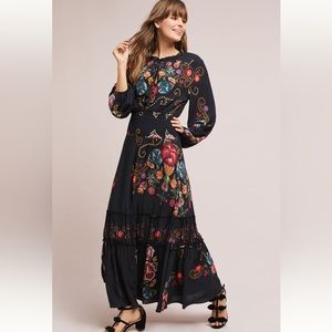 Anthropologie Farm Rio Smocked Floral Dress size XS